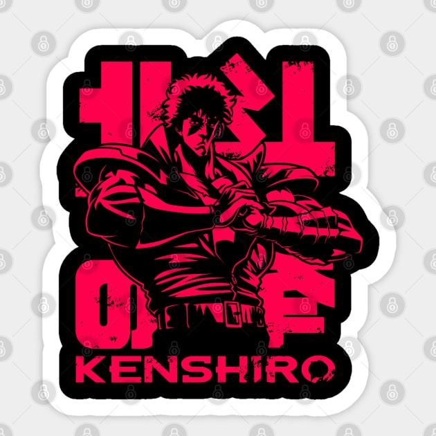 166 Kenshiro Red Sticker by Yexart